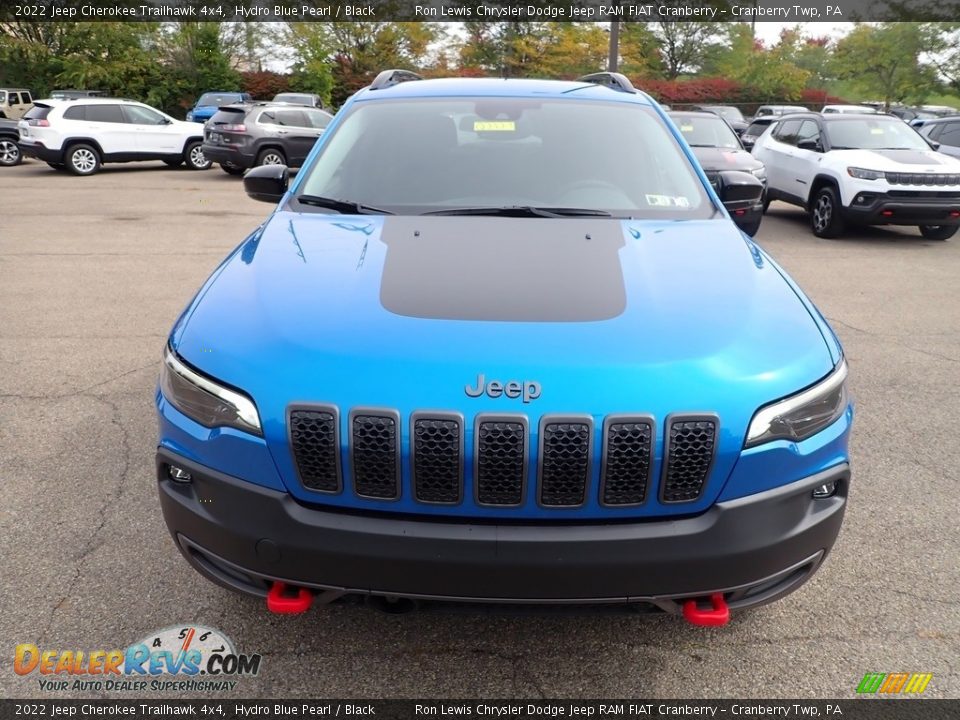 2022 Jeep Cherokee Trailhawk 4x4 Hydro Blue Pearl / Black Photo #8