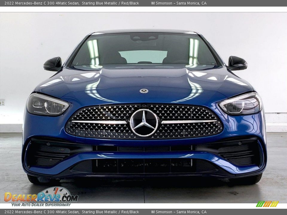 2022 Mercedes-Benz C 300 4Matic Sedan Starling Blue Metallic / Red/Black Photo #2