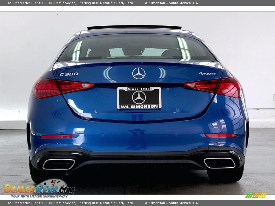 2022 Mercedes-Benz C 300 4Matic Sedan Starling Blue Metallic / Red/Black Photo #3