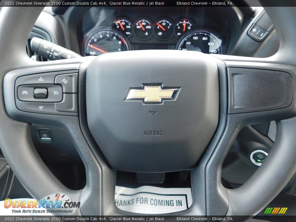 2022 Chevrolet Silverado 1500 Custom Double Cab 4x4 Glacier Blue Metallic / Jet Black Photo #23