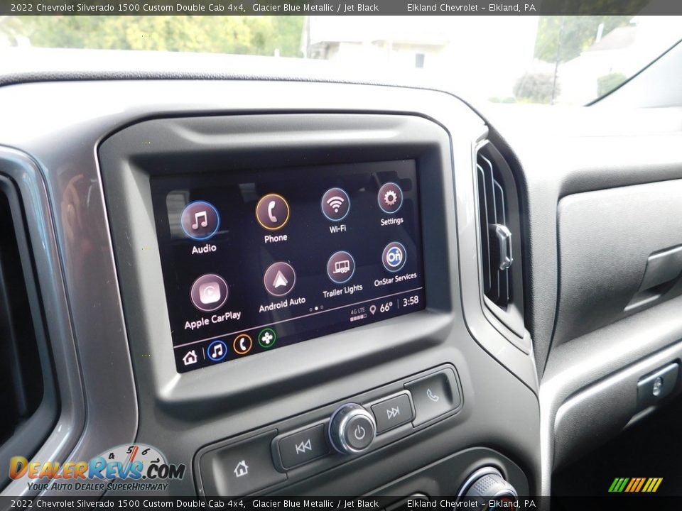 2022 Chevrolet Silverado 1500 Custom Double Cab 4x4 Glacier Blue Metallic / Jet Black Photo #27