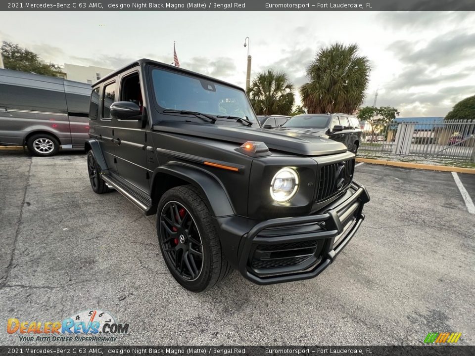 2021 Mercedes-Benz G 63 AMG designo Night Black Magno (Matte) / Bengal Red Photo #16