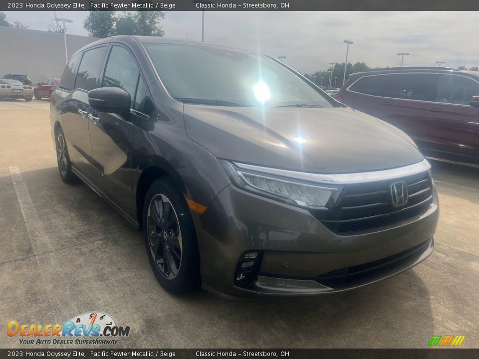 2023 Honda Odyssey Elite Pacific Pewter Metallic / Beige Photo #3