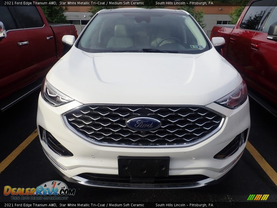 2021 Ford Edge Titanium AWD Star White Metallic Tri-Coat / Medium Soft Ceramic Photo #3