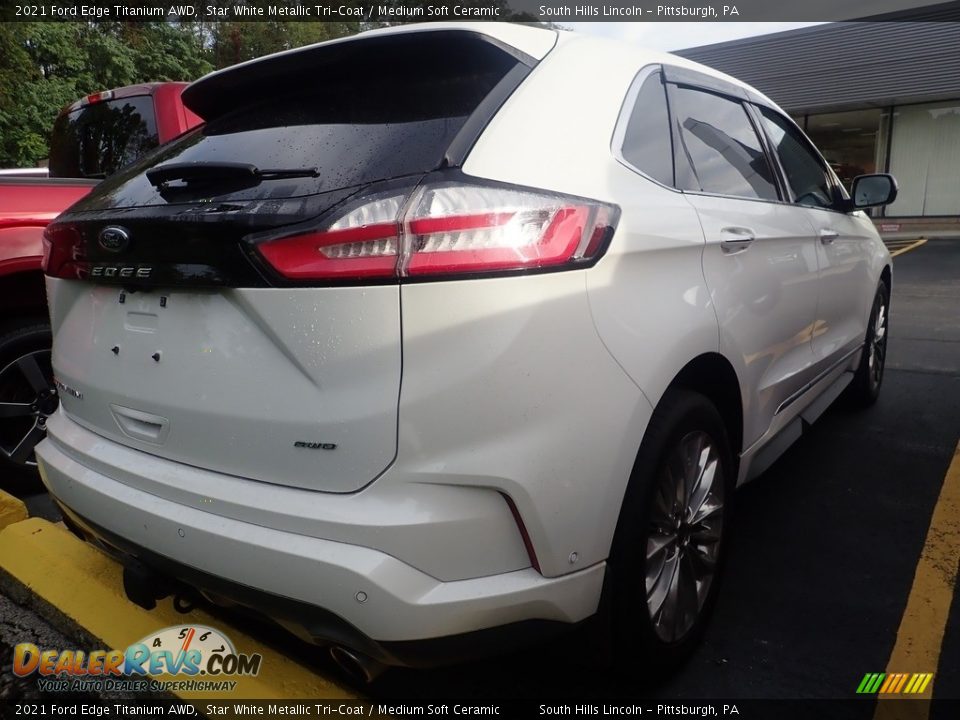 2021 Ford Edge Titanium AWD Star White Metallic Tri-Coat / Medium Soft Ceramic Photo #5