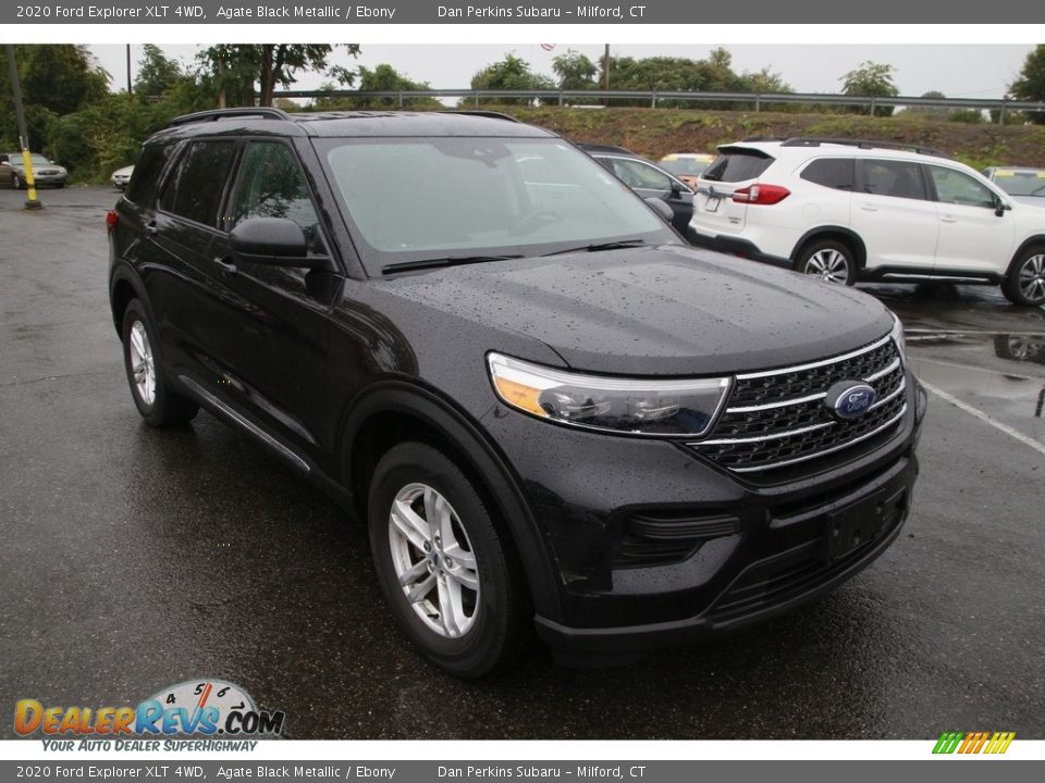 2020 Ford Explorer XLT 4WD Agate Black Metallic / Ebony Photo #3