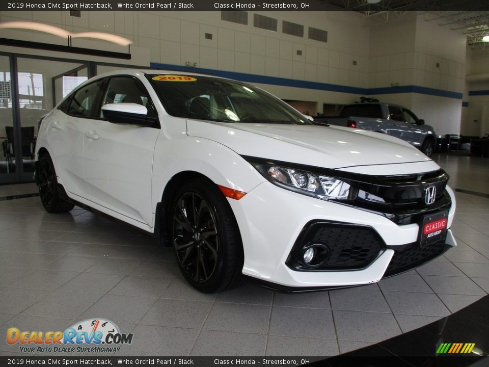 2019 Honda Civic Sport Hatchback White Orchid Pearl / Black Photo #3