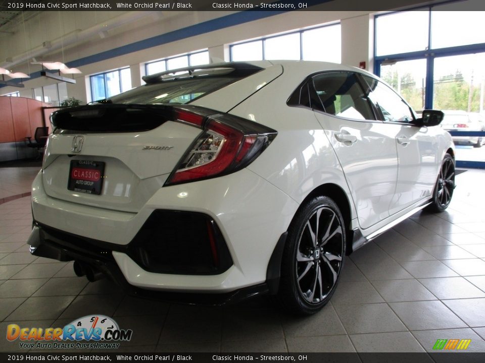 2019 Honda Civic Sport Hatchback White Orchid Pearl / Black Photo #7
