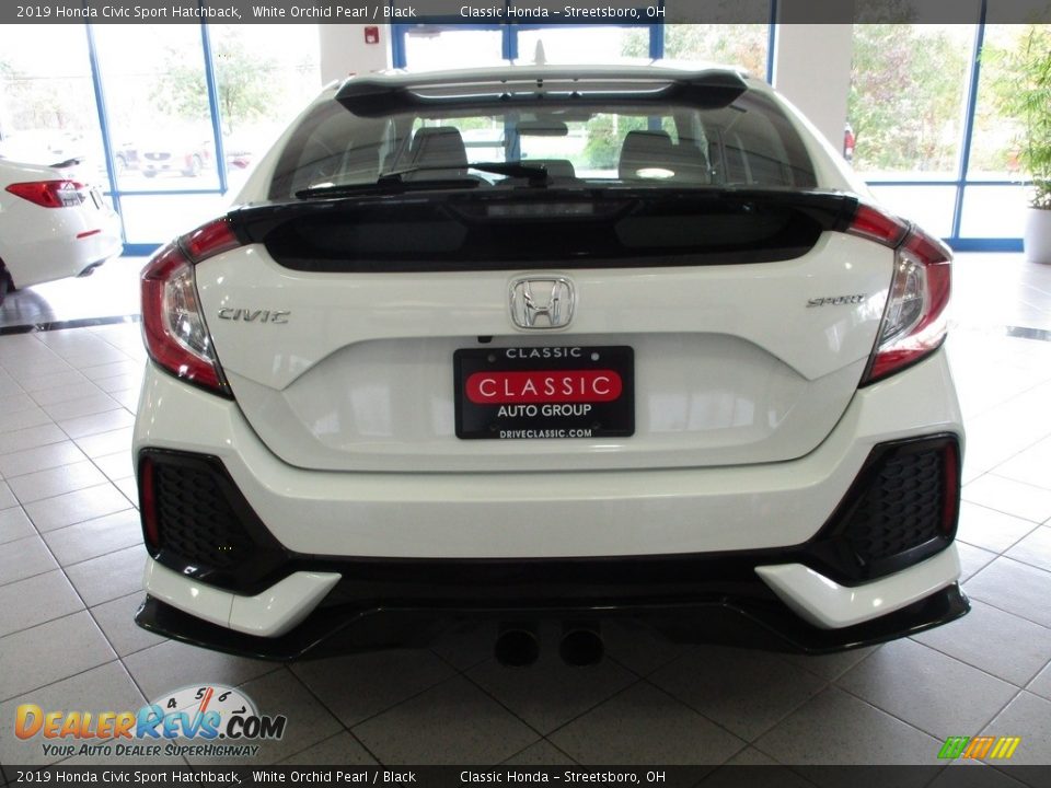 2019 Honda Civic Sport Hatchback White Orchid Pearl / Black Photo #8