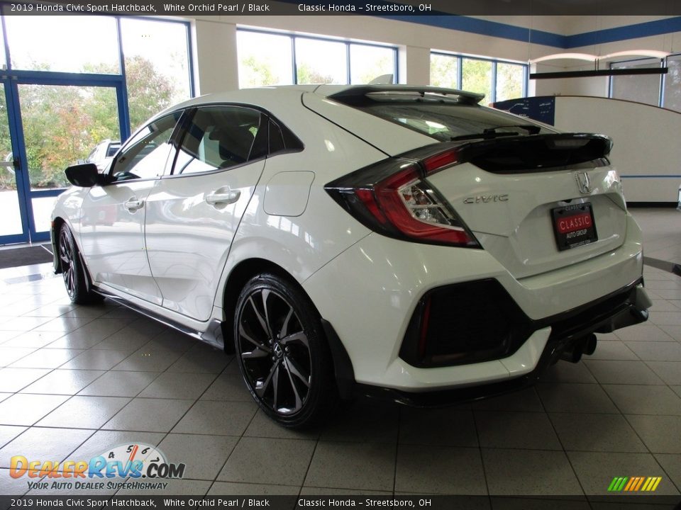 2019 Honda Civic Sport Hatchback White Orchid Pearl / Black Photo #9