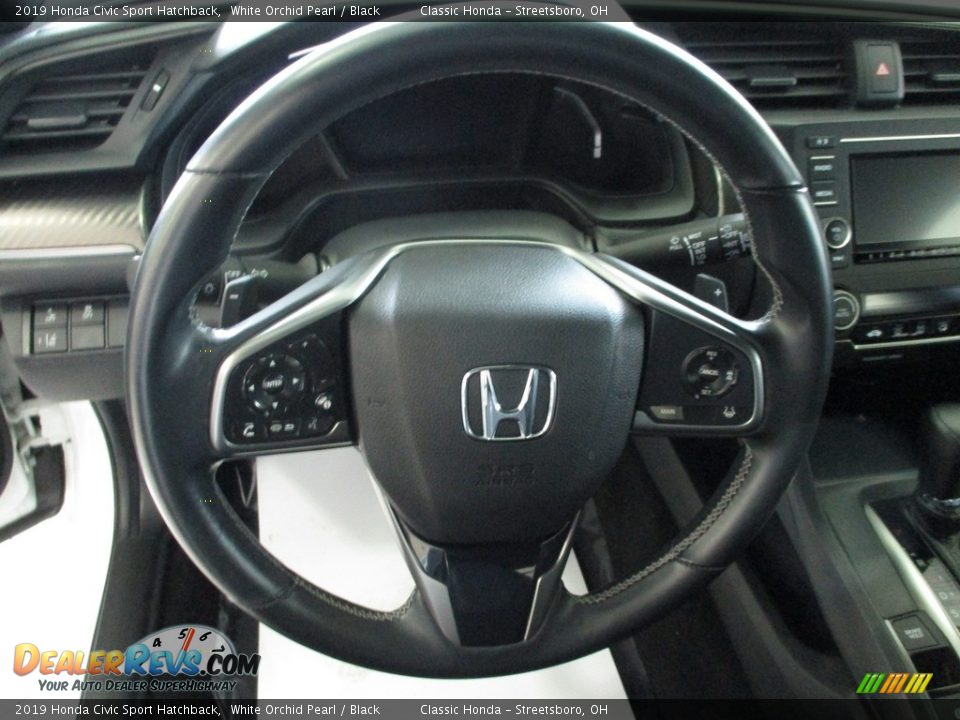2019 Honda Civic Sport Hatchback White Orchid Pearl / Black Photo #29
