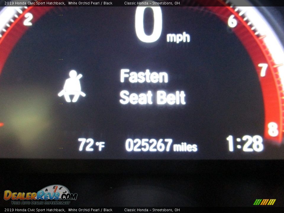 2019 Honda Civic Sport Hatchback White Orchid Pearl / Black Photo #32