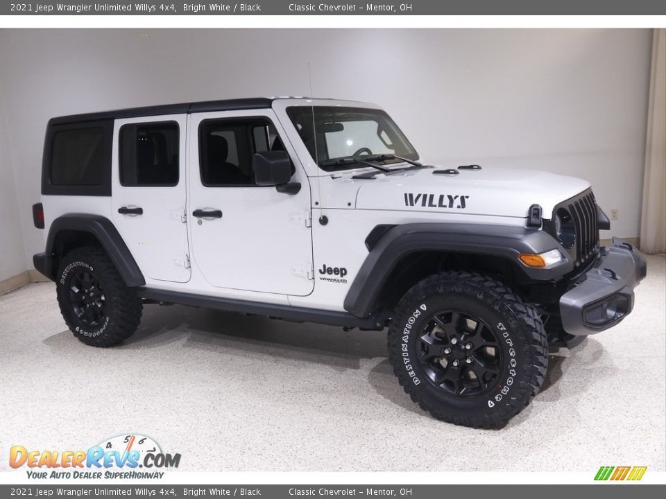 2021 Jeep Wrangler Unlimited Willys 4x4 Bright White / Black Photo #1