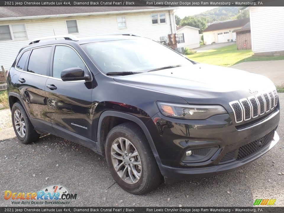 2021 Jeep Cherokee Latitude Lux 4x4 Diamond Black Crystal Pearl / Black Photo #4