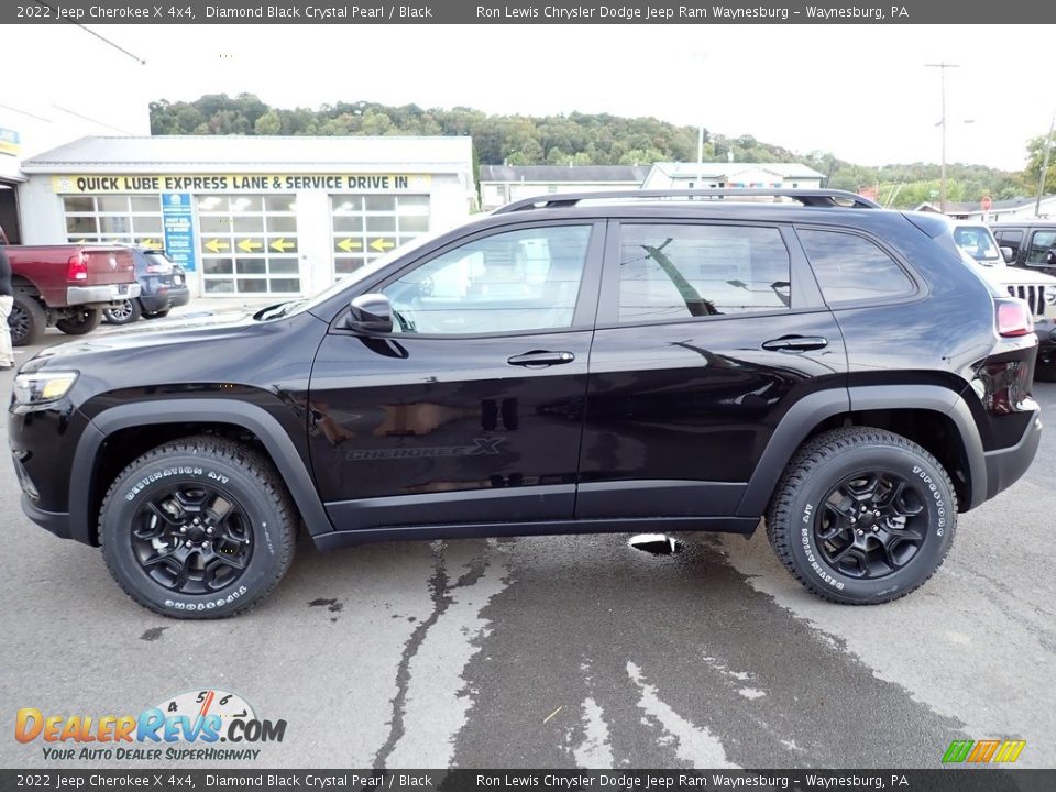 2022 Jeep Cherokee X 4x4 Diamond Black Crystal Pearl / Black Photo #2