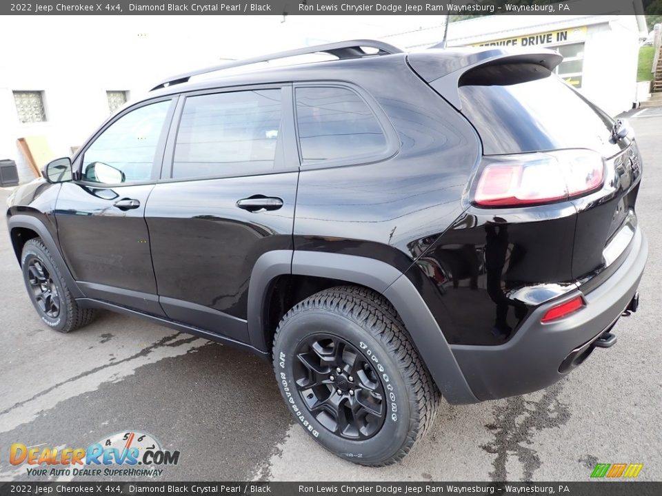 2022 Jeep Cherokee X 4x4 Diamond Black Crystal Pearl / Black Photo #3