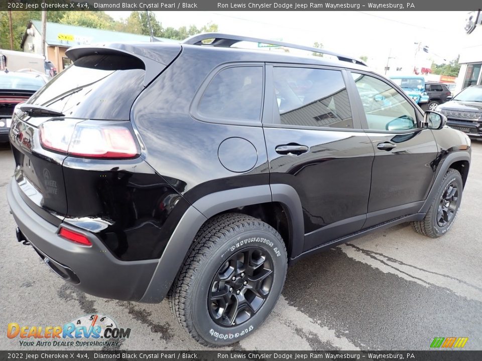 2022 Jeep Cherokee X 4x4 Diamond Black Crystal Pearl / Black Photo #6