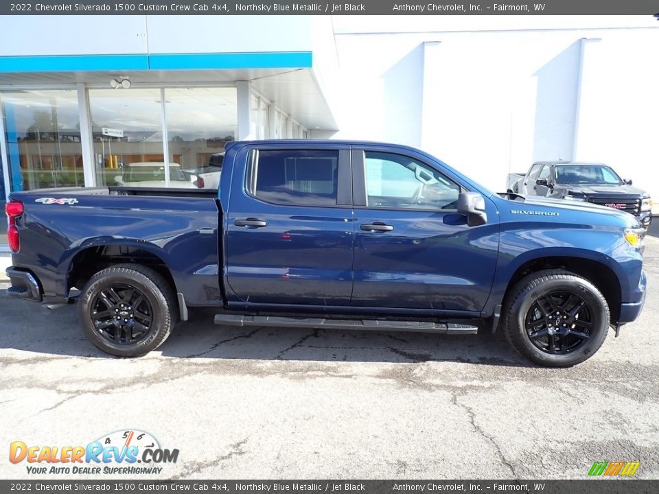 2022 Chevrolet Silverado 1500 Custom Crew Cab 4x4 Northsky Blue Metallic / Jet Black Photo #2