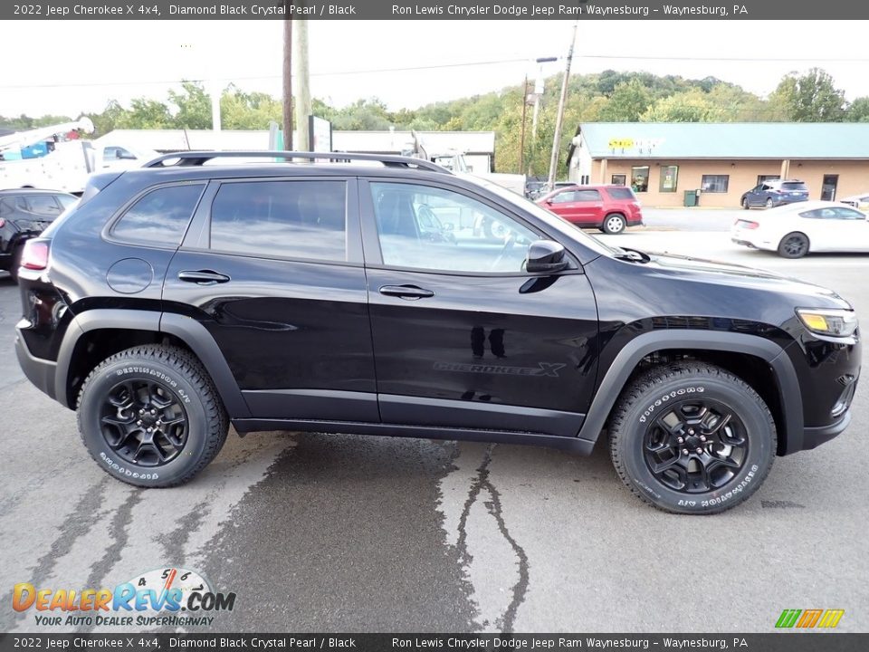 2022 Jeep Cherokee X 4x4 Diamond Black Crystal Pearl / Black Photo #7