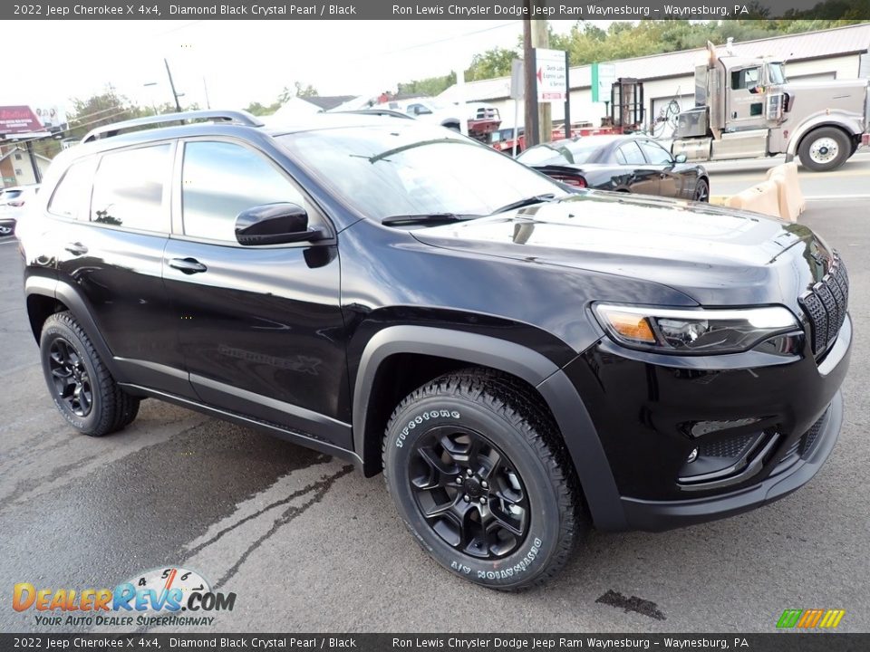 2022 Jeep Cherokee X 4x4 Diamond Black Crystal Pearl / Black Photo #8