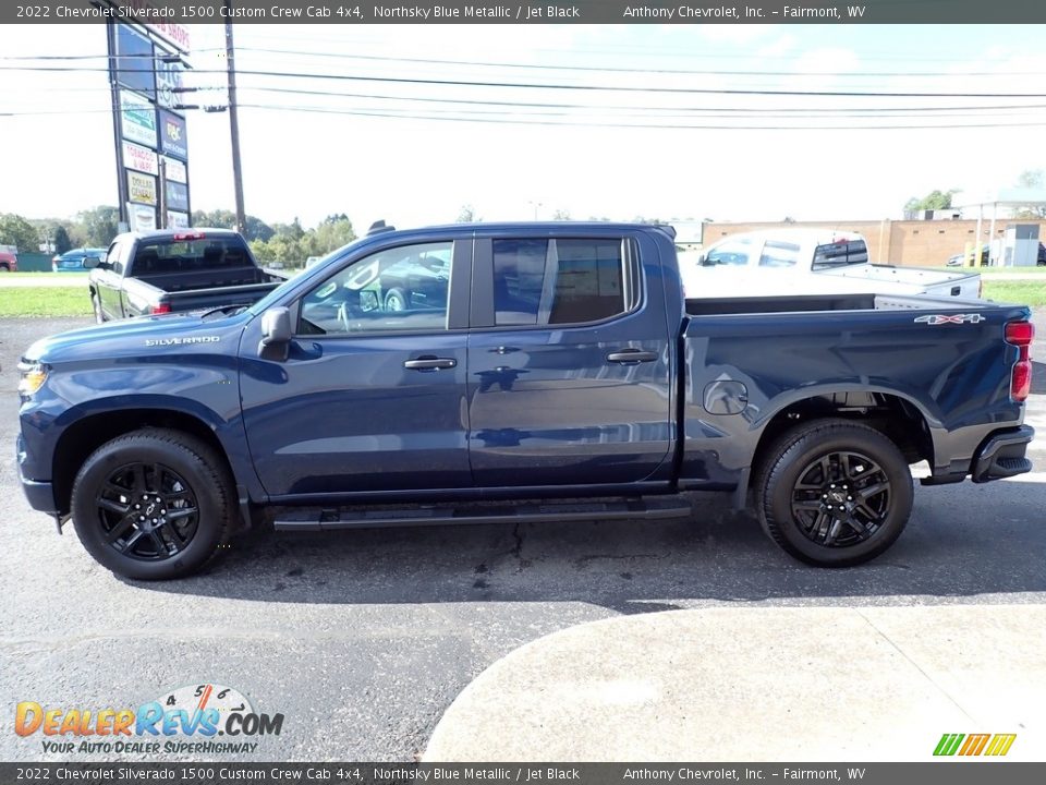 2022 Chevrolet Silverado 1500 Custom Crew Cab 4x4 Northsky Blue Metallic / Jet Black Photo #6