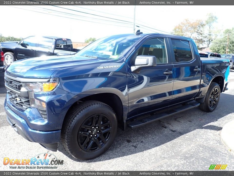 2022 Chevrolet Silverado 1500 Custom Crew Cab 4x4 Northsky Blue Metallic / Jet Black Photo #7