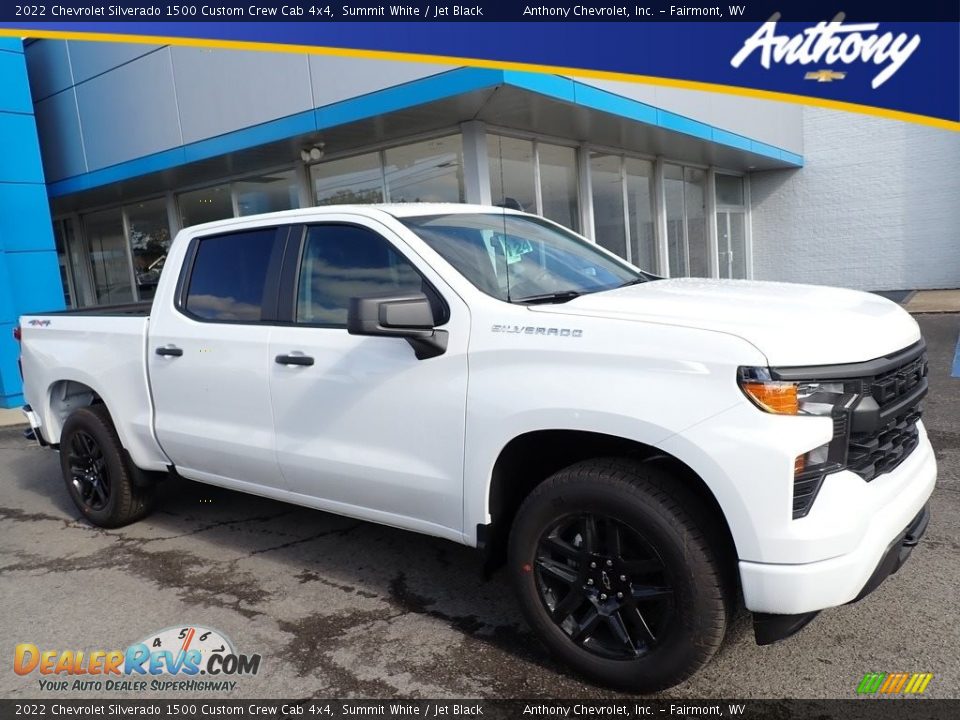 2022 Chevrolet Silverado 1500 Custom Crew Cab 4x4 Summit White / Jet Black Photo #1