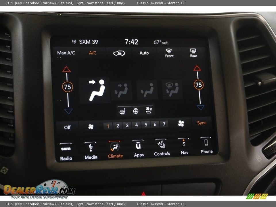 2019 Jeep Cherokee Trailhawk Elite 4x4 Light Brownstone Pearl / Black Photo #11