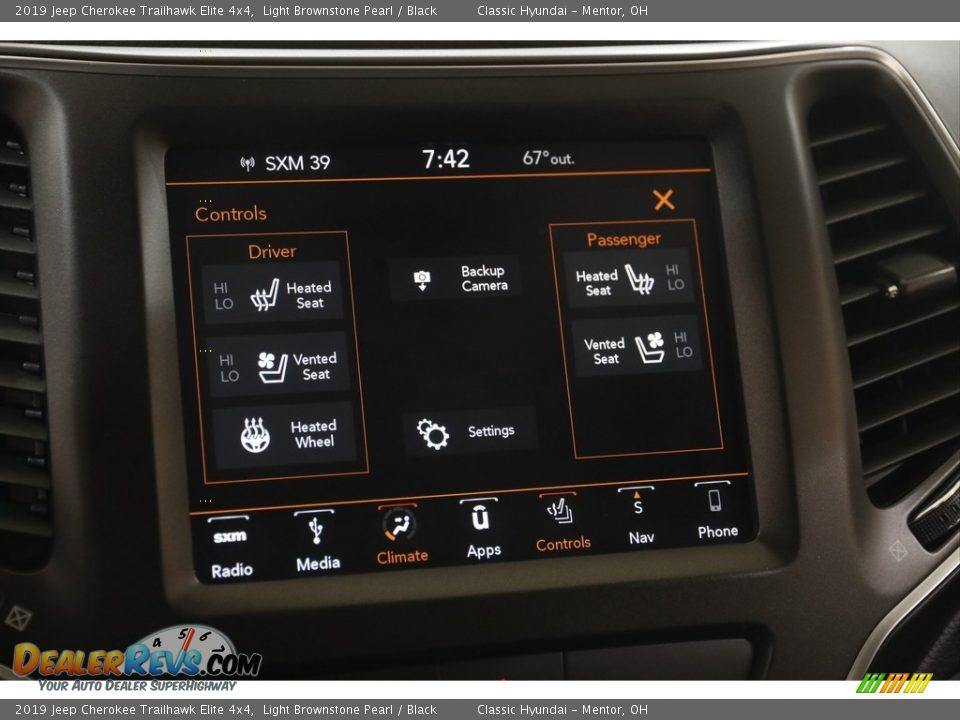 2019 Jeep Cherokee Trailhawk Elite 4x4 Light Brownstone Pearl / Black Photo #12