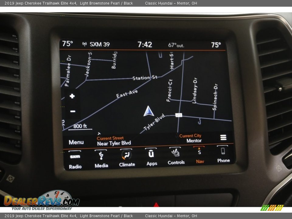 2019 Jeep Cherokee Trailhawk Elite 4x4 Light Brownstone Pearl / Black Photo #13