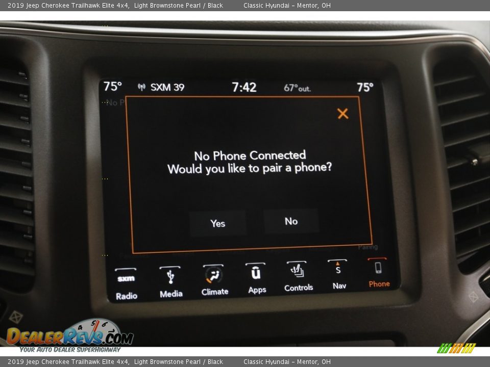 2019 Jeep Cherokee Trailhawk Elite 4x4 Light Brownstone Pearl / Black Photo #14