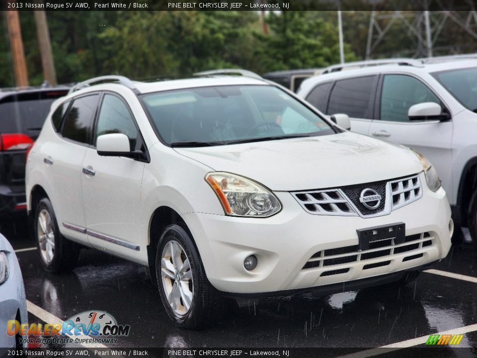 2013 Nissan Rogue SV AWD Pearl White / Black Photo #4