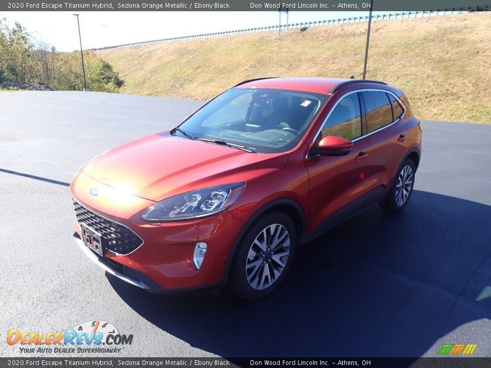 2020 Ford Escape Titanium Hybrid Sedona Orange Metallic / Ebony Black Photo #7