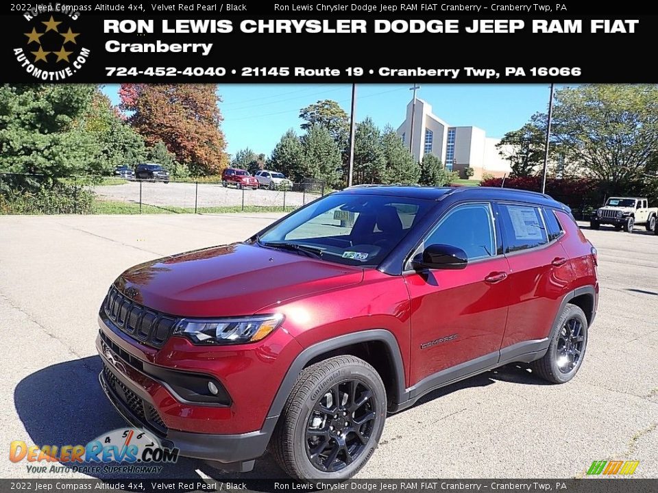 2022 Jeep Compass Altitude 4x4 Velvet Red Pearl / Black Photo #1