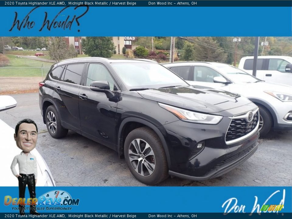 2020 Toyota Highlander XLE AWD Midnight Black Metallic / Harvest Beige Photo #1