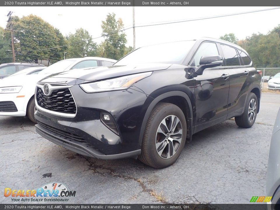 2020 Toyota Highlander XLE AWD Midnight Black Metallic / Harvest Beige Photo #6