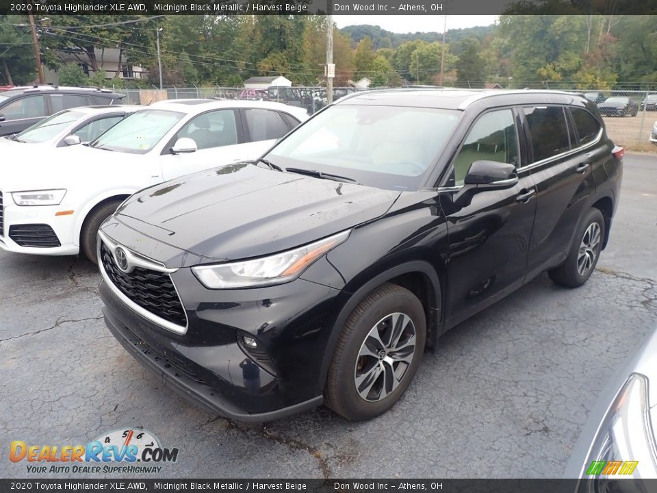 2020 Toyota Highlander XLE AWD Midnight Black Metallic / Harvest Beige Photo #7