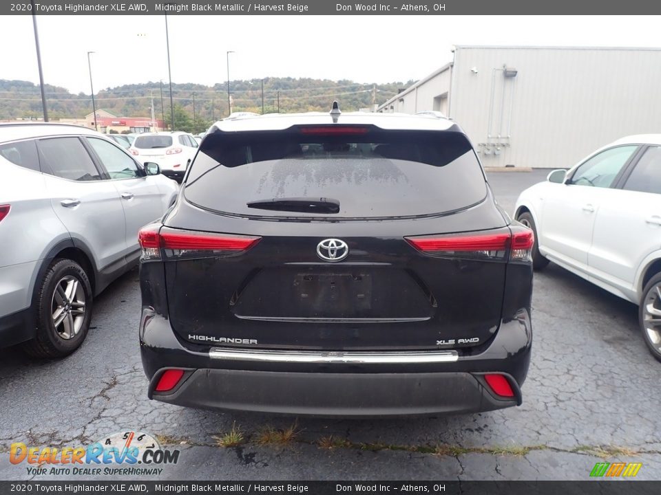 2020 Toyota Highlander XLE AWD Midnight Black Metallic / Harvest Beige Photo #9