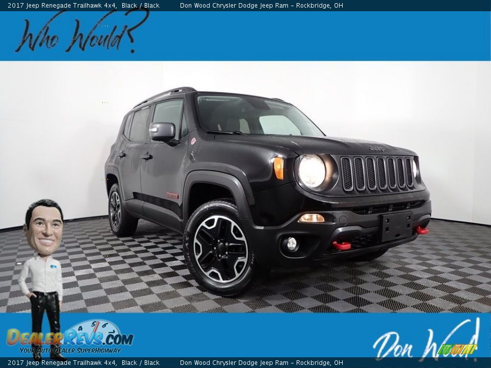 2017 Jeep Renegade Trailhawk 4x4 Black / Black Photo #1