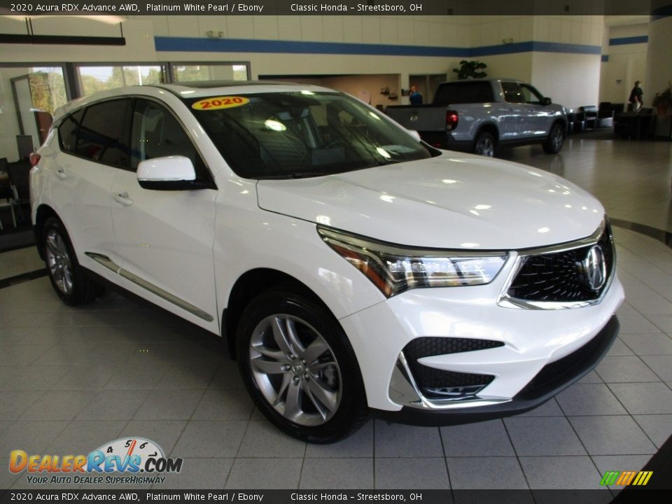 2020 Acura RDX Advance AWD Platinum White Pearl / Ebony Photo #3