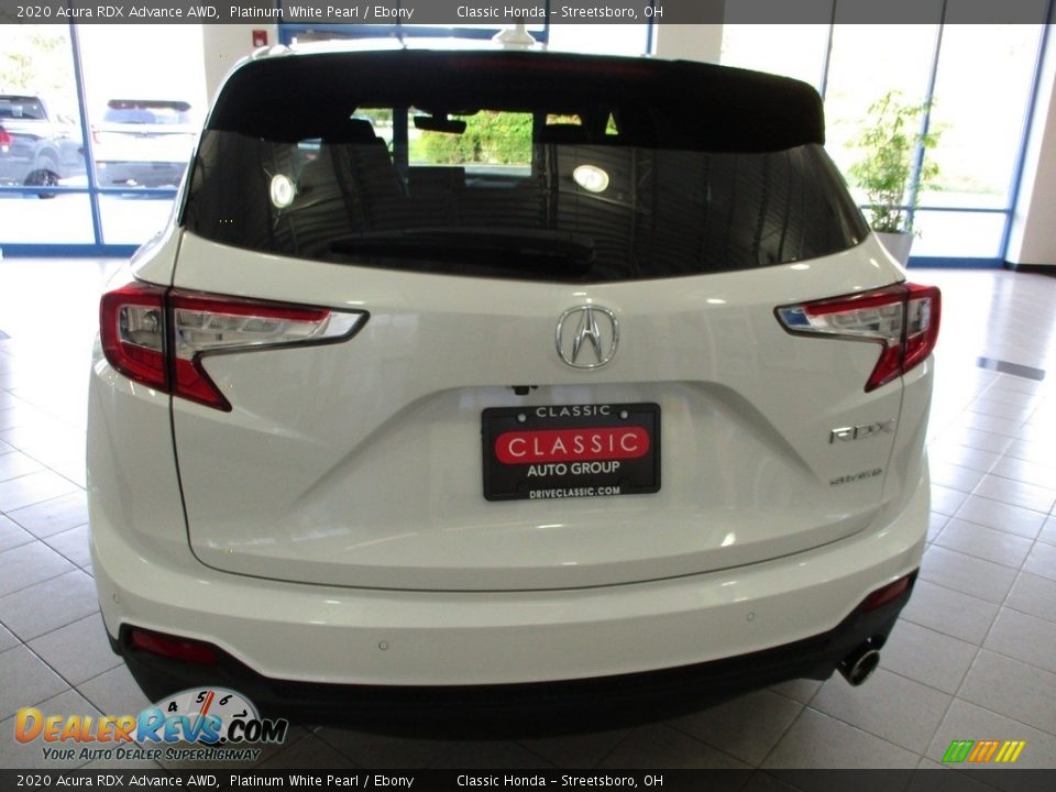 2020 Acura RDX Advance AWD Platinum White Pearl / Ebony Photo #8