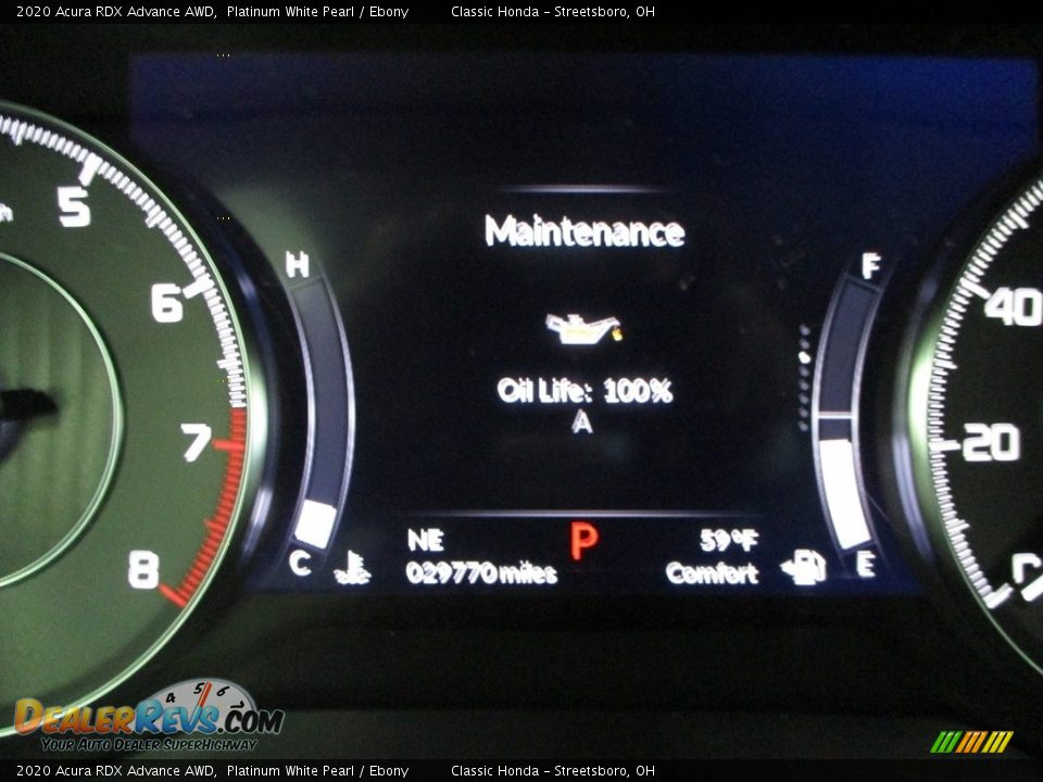 2020 Acura RDX Advance AWD Platinum White Pearl / Ebony Photo #33