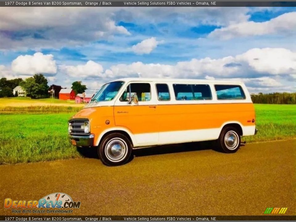 Orange 1977 Dodge B Series Van B200 Sportsman Photo #2