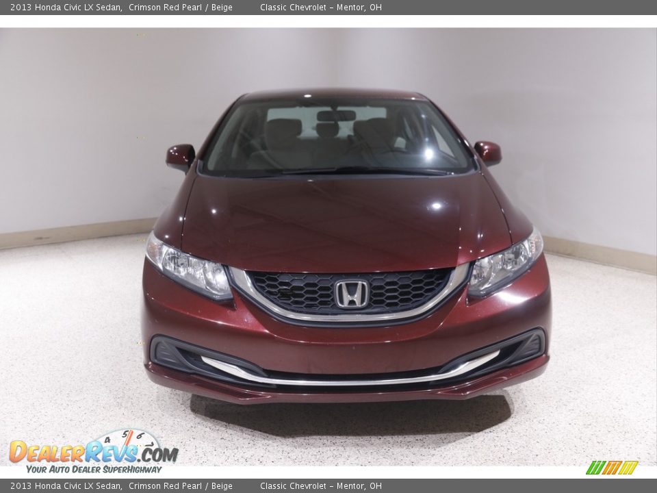 2013 Honda Civic LX Sedan Crimson Red Pearl / Beige Photo #2