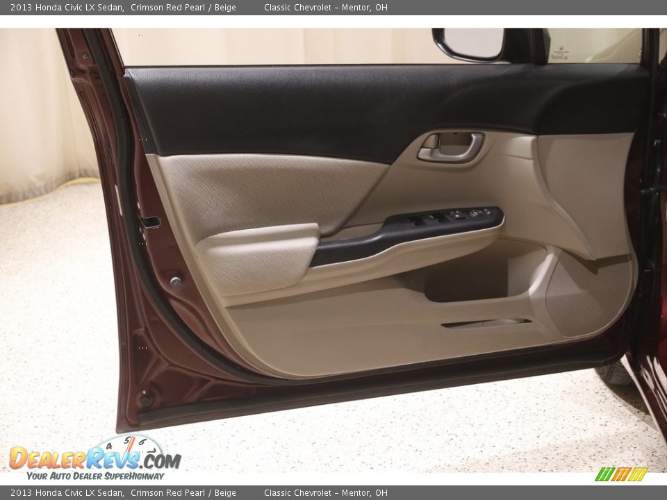 2013 Honda Civic LX Sedan Crimson Red Pearl / Beige Photo #4