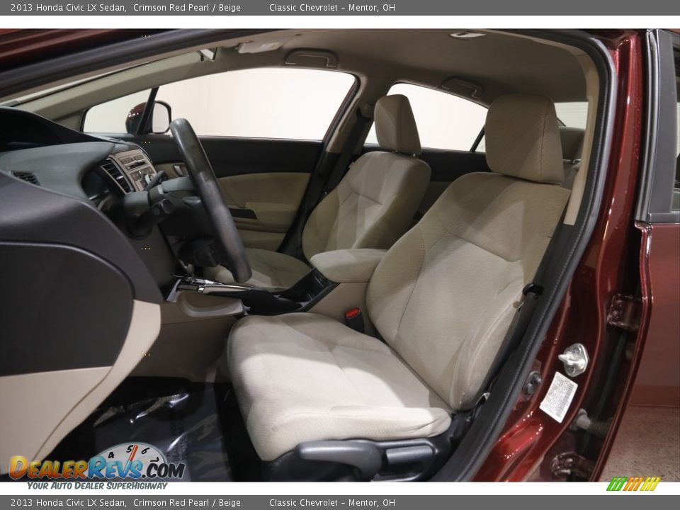 2013 Honda Civic LX Sedan Crimson Red Pearl / Beige Photo #5