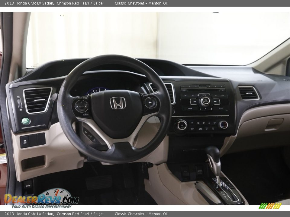 2013 Honda Civic LX Sedan Crimson Red Pearl / Beige Photo #6