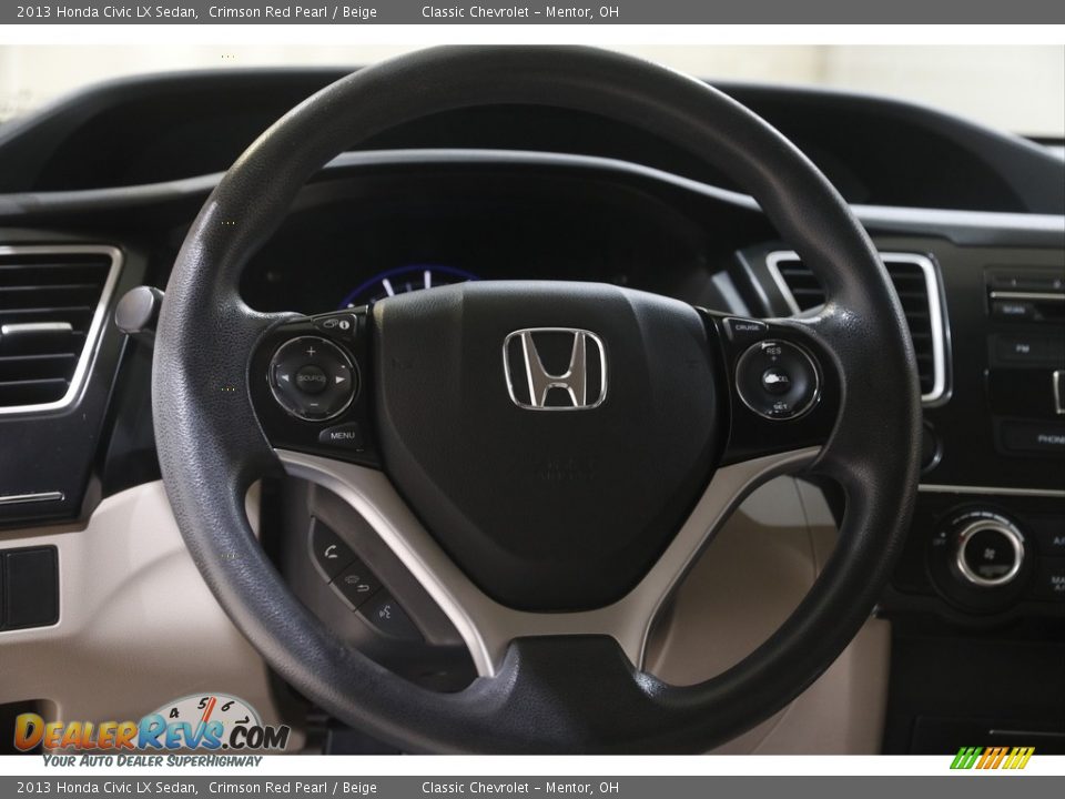 2013 Honda Civic LX Sedan Crimson Red Pearl / Beige Photo #7