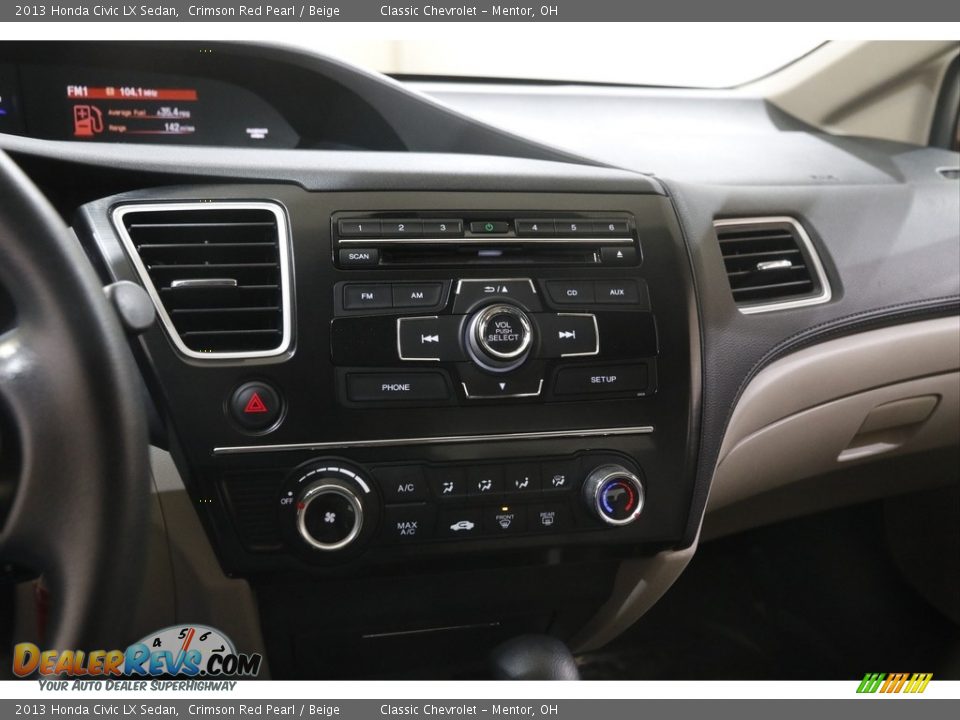 2013 Honda Civic LX Sedan Crimson Red Pearl / Beige Photo #11