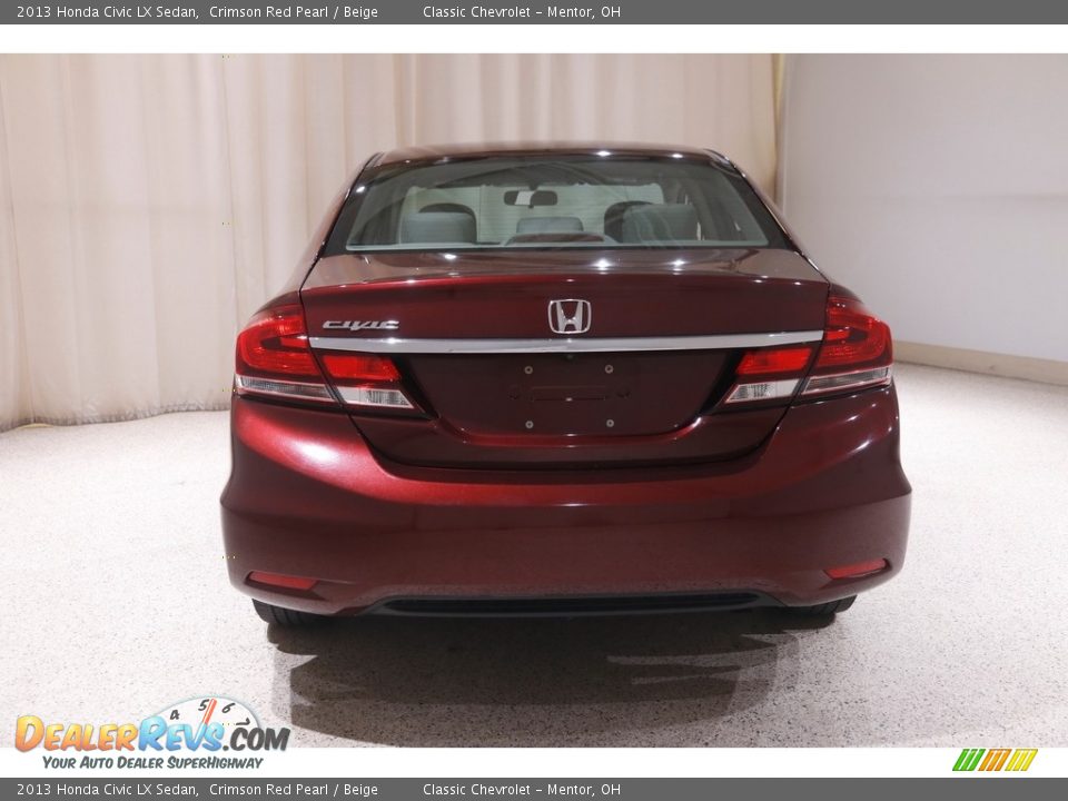 2013 Honda Civic LX Sedan Crimson Red Pearl / Beige Photo #16